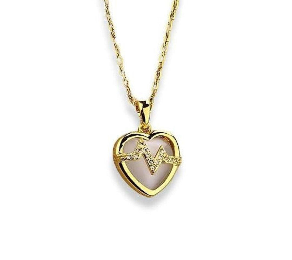 Gold Heartbeat Pendant Necklace – Love & Life Inspired Jewelry
