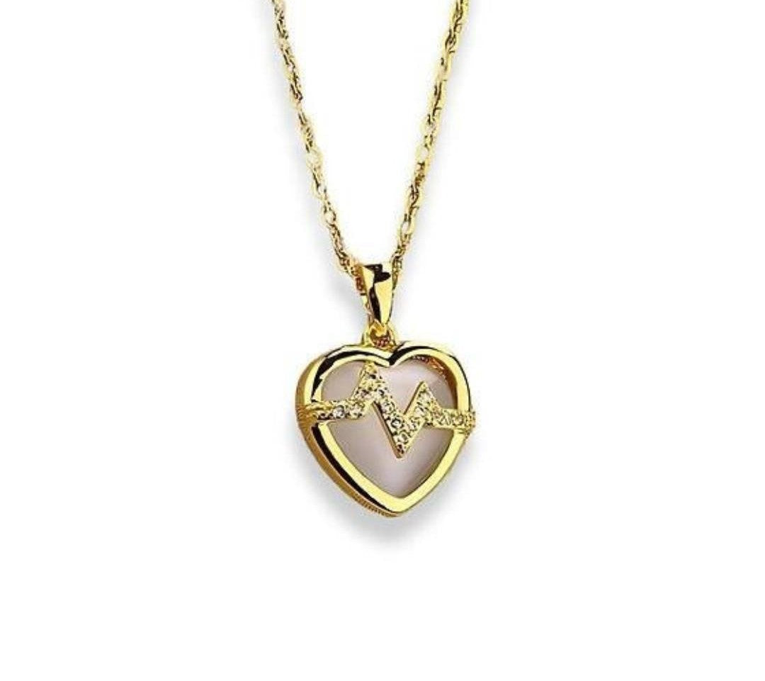 Gold Heartbeat Pendant Necklace – Love & Life Inspired Jewelry