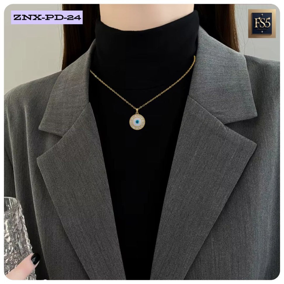 Gold Evil Eye Pendant Necklace – Protective Charm Jewelry