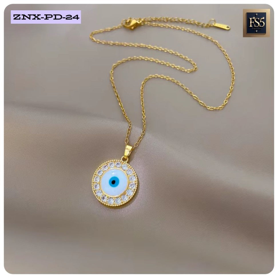 Gold Evil Eye Pendant Necklace – Protective Charm Jewelry
